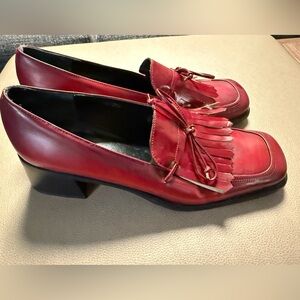 Coach Red Leather Loafers